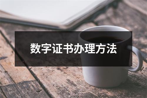 数字证书办理方法