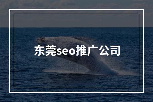 东莞seo推广公司