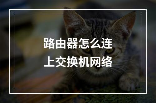 路由器怎么连上交换机网络