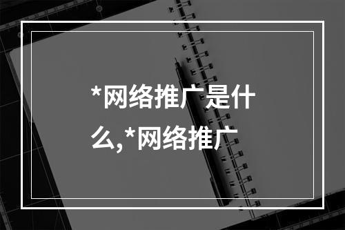 *网络推广是什么,*网络推广