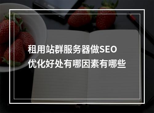 租用站群服务器做SEO优化好处有哪因素有哪些
