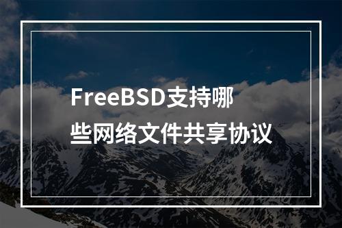 FreeBSD支持哪些网络文件共享协议