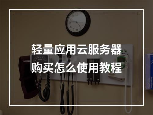 轻量应用云服务器购买怎么使用教程