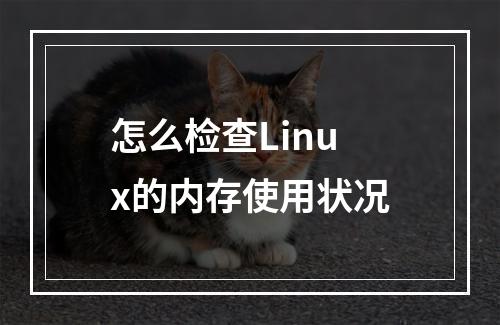 怎么检查Linux的内存使用状况