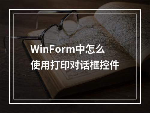 WinForm中怎么使用打印对话框控件