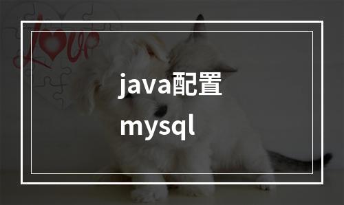 java配置mysql