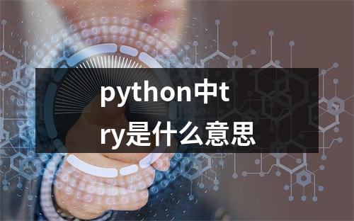 python中try是什么意思