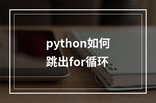python如何跳出for循环