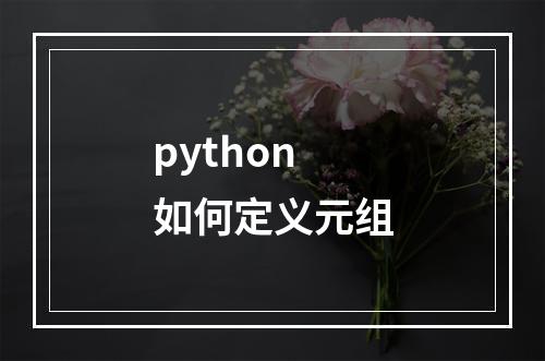 python如何定义元组