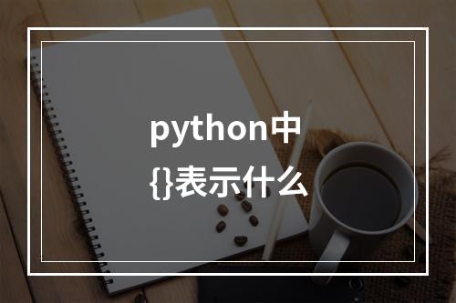 python中{}表示什么