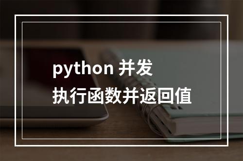 python 并发执行函数并返回值