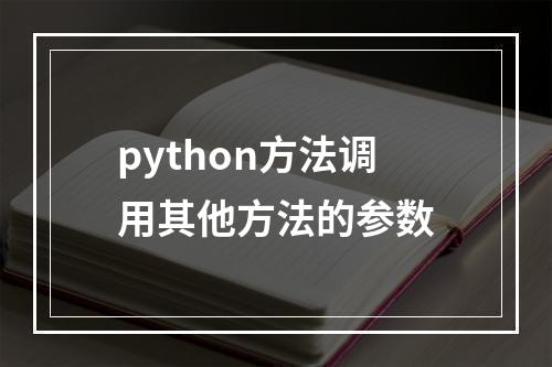 python方法调用其他方法的参数