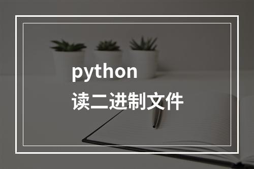 python 读二进制文件