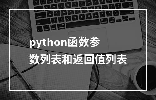 python函数参数列表和返回值列表