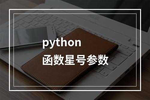 python函数星号参数