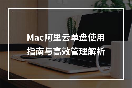 Mac阿里云单盘使用指南与高效管理解析