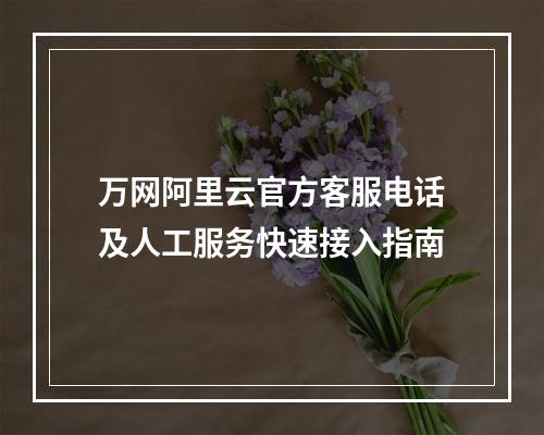万网阿里云官方客服电话及人工服务快速接入指南