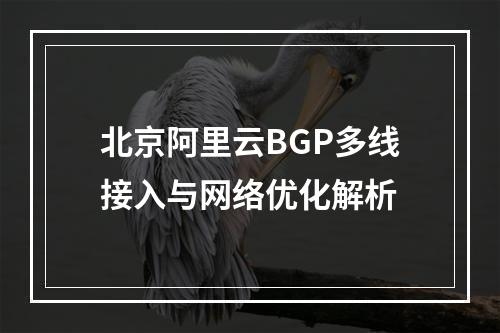 北京阿里云BGP多线接入与网络优化解析
