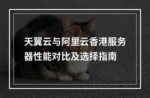 天翼云与阿里云香港服务器性能对比及选择指南