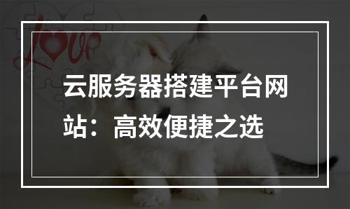 云服务器搭建平台网站:高效便捷之选