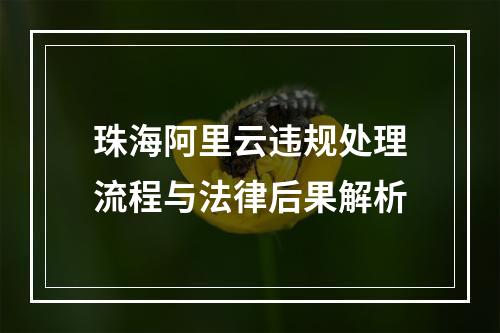 珠海阿里云违规处理流程与法律后果解析