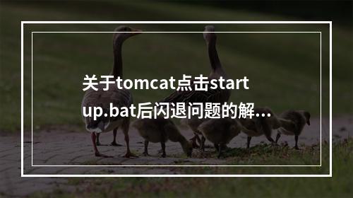关于tomcat点击startup.bat后闪退问题的解决办法