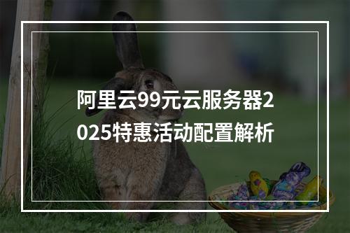 阿里云99元云服务器2025特惠活动配置解析