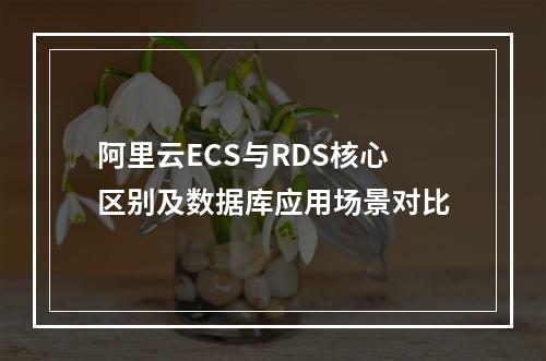 阿里云ECS与RDS核心区别及数据库应用场景对比