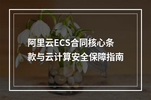 阿里云ECS合同核心条款与云计算安全保障指南