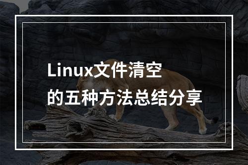Linux文件清空的五种方法总结分享