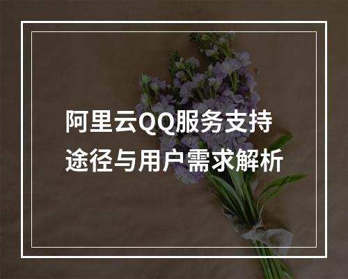阿里云QQ服务支持途径与用户需求解析