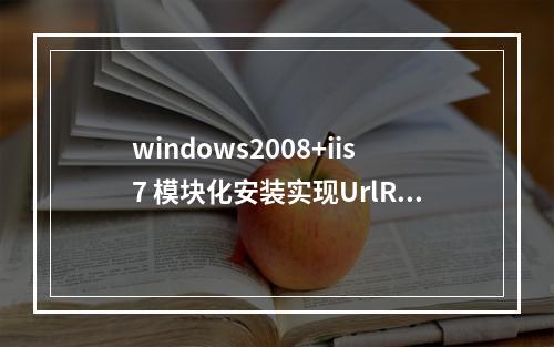 windows2008+iis7 模块化安装实现UrlRewrite(Intelligencia.UrlRewriter.dll)