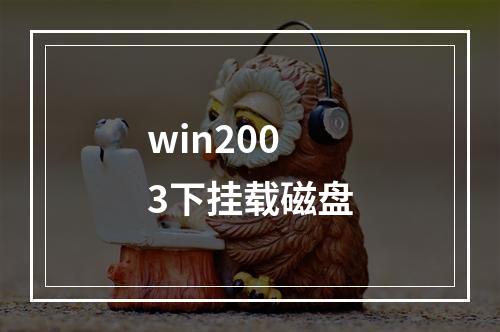 win2003下挂载磁盘