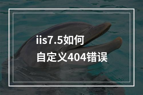 iis7.5如何自定义404错误