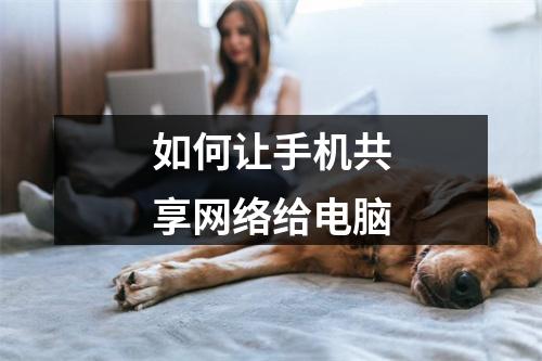 如何让手机共享网络给电脑