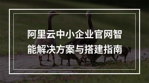 阿里云中小企业官网智能解决方案与搭建指南