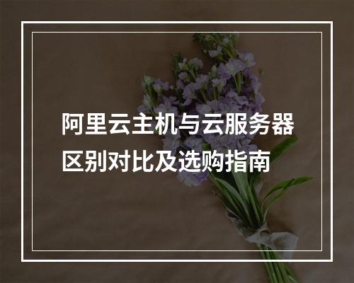 阿里云主机与云服务器区别对比及选购指南