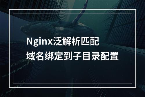 Nginx泛解析匹配域名绑定到子目录配置