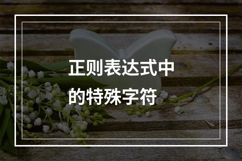 正则表达式中的特殊字符