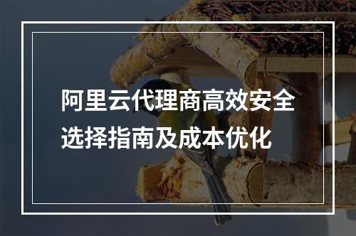 阿里云代理商高效安全选择指南及成本优化
