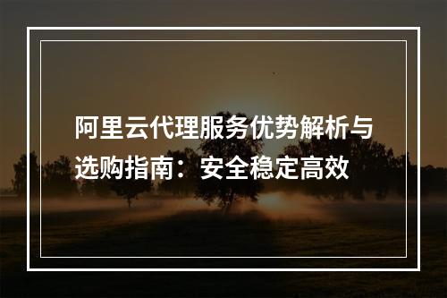 阿里云代理服务优势解析与选购指南：安全稳定高效