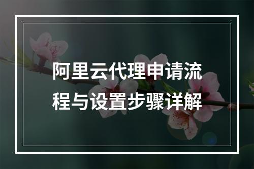 阿里云代理申请流程与设置步骤详解
