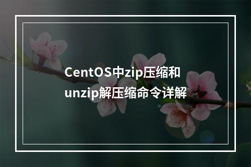 CentOS中zip压缩和unzip解压缩命令详解