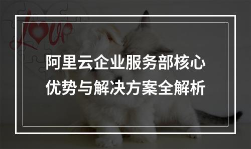 阿里云企业服务部核心优势与解决方案全解析