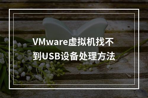 VMware虚拟机找不到USB设备处理方法