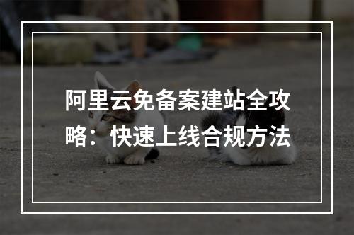 阿里云免备案建站全攻略：快速上线合规方法