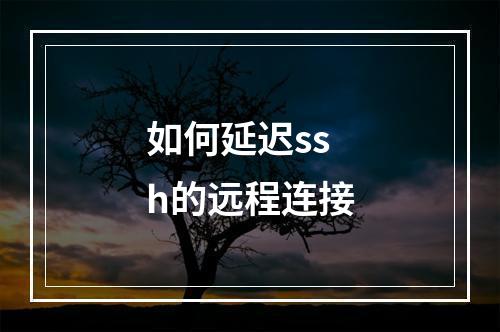 如何延迟ssh的远程连接