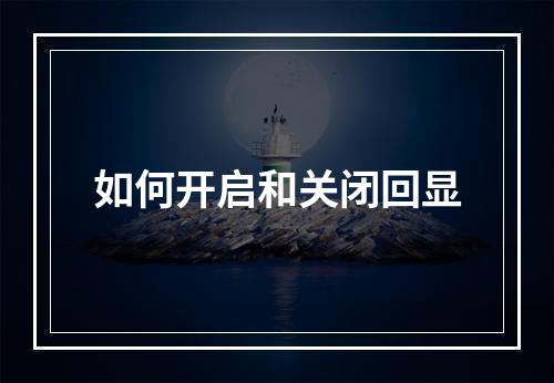 如何开启和关闭回显