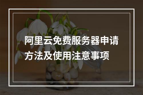 阿里云免费服务器申请方法及使用注意事项