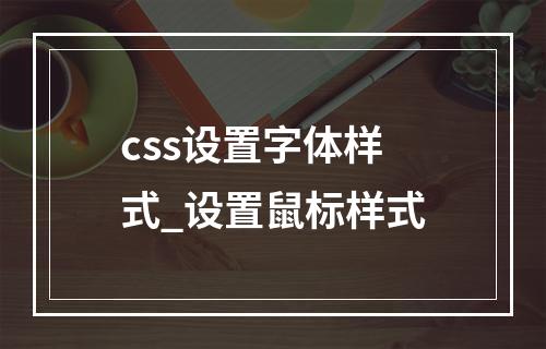 css设置字体样式_设置鼠标样式